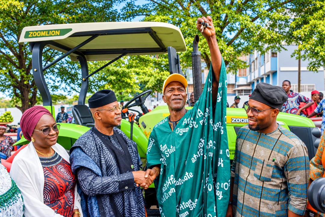 Food Security: Abiodun Unveils Support Package for 10,000 Ogun Farmers  ……Distributes 10 Tractors, 1,200 Android Phones, Farm Inputs
